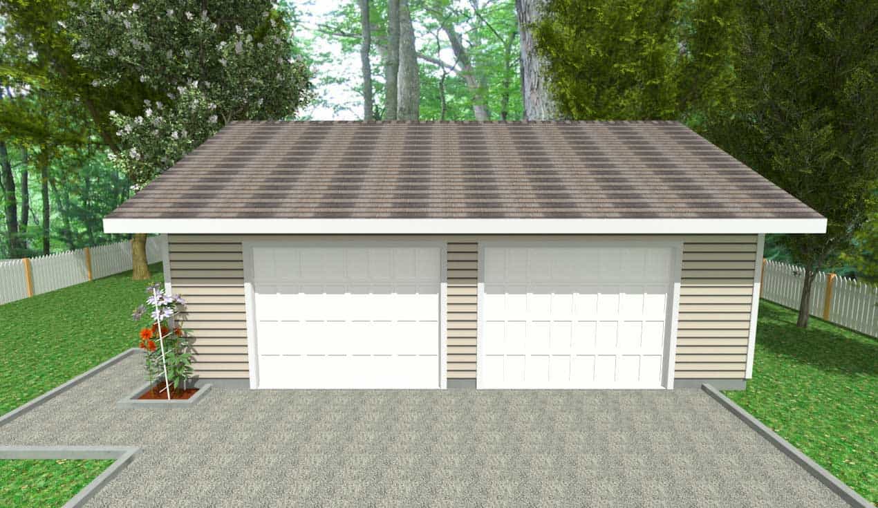 28′ x 24′ Side Gable Roof Garage Kit – KB Prefab